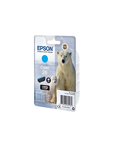 Epson 26 Serie Orso Polare Cartuccia Originale, Standard, Ciano