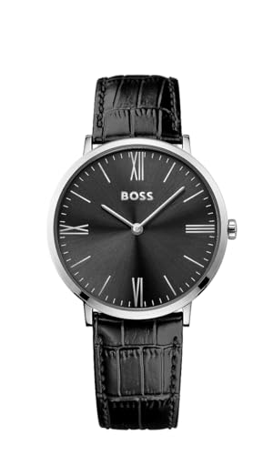 BOSS Orologio Analogico al Quarzo da Uomo Collezione JACKSON con Cinturino in Pelle Nero - 1513369