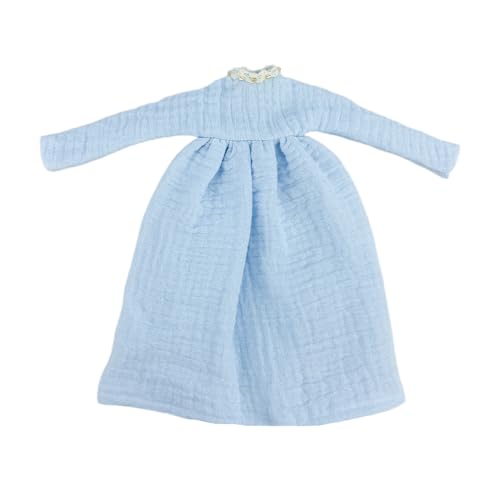 niannyyhouse Ropa de muñeca para muñeca OB24 de 11 pulgadas, vestido de color sólido, accesorios de vestir (azul)