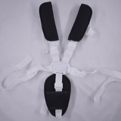 Image of 3 Pack Seat Straps Shoulder Pads, Stroller Strap Crotch Cushion,Soft Seat Straps Covers Suit for Pushchair, Stroller,High Chair(Black)
