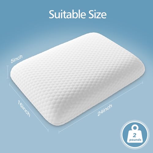 DUMOS Memory Foam Pillows for Sleeping, 1 Pack Bed Pillows for Adults with Washable Cover and Breathable Mesh, Gel Cooling Pillow for Back and Side Sleeper Support, White by DUMOS - Used condition - Image 8