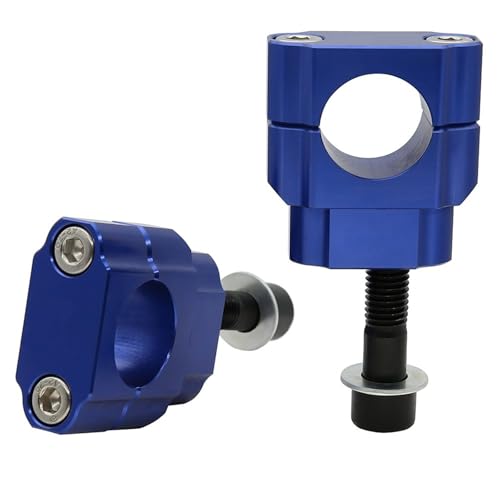 Adaptateur barre guidon rehausseur bleu 1-1/8 pour soulager le dos et les poignets à moto