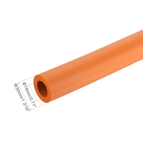 Image of uxcell Foam Tubing for Handle Grip Support,18mm ID 30mm(1 3 /16 inch) OD 0.3 Meter /1ft Length Orange