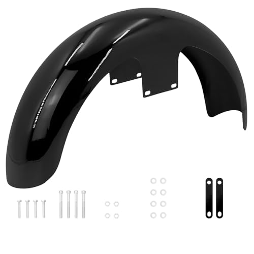19 inch Front Fender Vivid Black Motorcycle Wrap Mudguard for Bagger Models Fit for Harley Touring Road King Electra Glide Street Glide