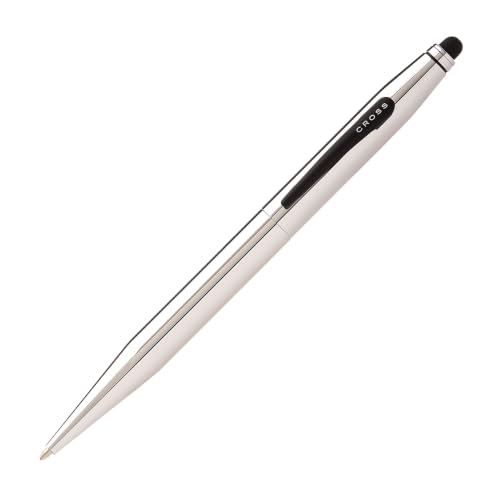 CROSS Tech2 Chrome - Stylo bille et stylet pour Smartphone - Stylo à bille double fonction 2 en 1 - Écrin classique et recharge noire incluse