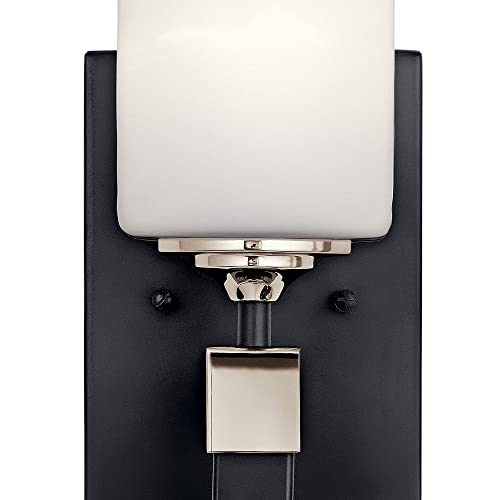 Image of KICHLER Marette 5 inch 1 Light Wall Sconce with Satin Etched Cased Opal Glass in Brushed Nickel
