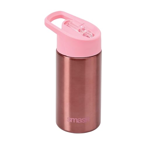 Smash Stainless Steel Drink Bottle with Flip Top Lid and Straw - Marshmallow 500ml