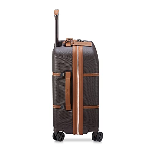 Image of DELSEY PARIS Chatelet Air 2.0 Carry-On Suitcase 19 Inch, Hardside Polycarbonate Luggage, Dual-Density Spinner Wheels, TSA Lock, USB Port, Chocolate Brown
