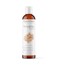 Sesame Seed Oil 8 fl. oz. Cold Pressed, 100% Pure & Natural Carrier for Skin, Face, Body, Hair, and Cooking. Great for DIY Creams, Lotions, and Lip Balms.