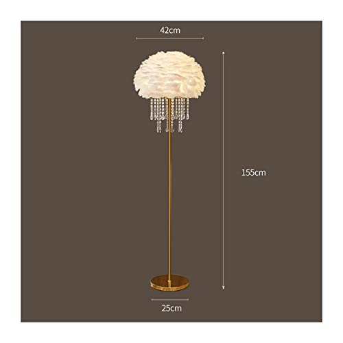 Lámpara de pie de plumas color blanco para sala de estar 3