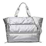 Bolsa de Viaje Impermeable Deportes Yoga Bolsa Mujer Gimnasio Fitness Bolsos y monederos Bolsos de Hombro for Mujeres Sac de Voyage(Silver)