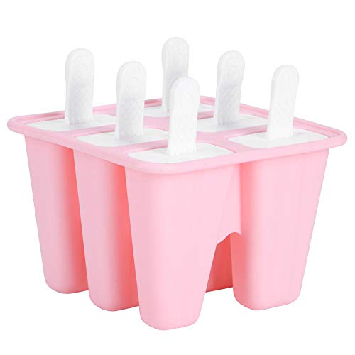 Moldes de sorvete de silicone rosa, moldes de picolé faça você mesmo com alças para materiais de coz