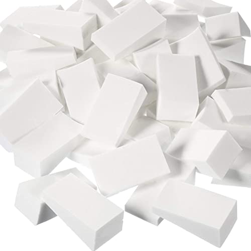 128 Beauty Makeup Blender Sponge Cosmetic Wedge Triangle Facial Applicator White Disposable Makeup Applicator Cosmetic Wedges Sponges for Foundation Apply Liquid, Cream, and Powder Cosmetics