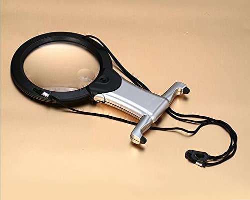 Lente d'Ingrandimento 2,25X 5X con Illuminazione a LED, Ideale per Lettura, Cucito, Ricamo e Punto Croce, con Tracolla.