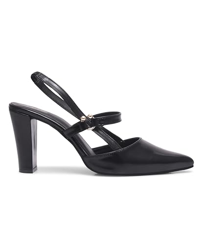 Image of JM LOOKS Slingback Pumps Elegant Dressy Heels for Women Closed Toe Pointy High Heels Wedding Bride Prom Party Evening Shoes