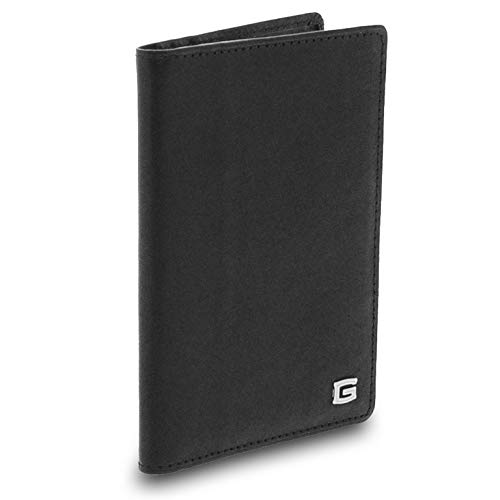 GIUDI ® - Funda para pasaporte de piel de vacuno, funda pasaporte, piel auténtica, cartera, tarjetero, hombre mujer, unisex, tarjetero, fabricado en Italia., Negro (Negro) - 7240/GD