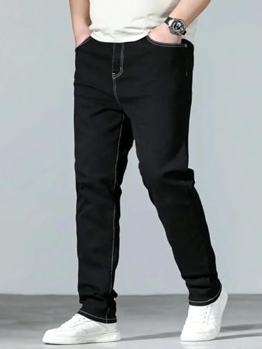 Image of KOTTY Mens Solid|Mid Rise| Coin Pocket|Button|Ankle Length|Loose Fit|5 Pocket Jeans for Mens