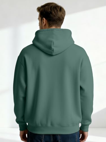 Image of Nobero Heavy Duty Oversized Solid Hoodie for Men | Hoodies for Men | Oversized Fit | Solid Colour | Thick Fleece Fabric | Drawstring Hood