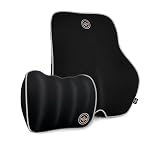 TripHug Lumbar & Neck Pillow Set, Car Headrest & Lumbar Support Cushion - Memory foam for pain relief, Ideal for Long Sitting, Travel, Driving, Office, Gaming Chair-Easy to Attach, detachable washable