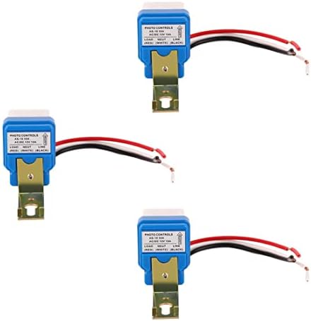 Ximimark 3Pcs 12V 10A Light Sensor Switch Auto On Off Dusk Sensor Night Light Sensor Twilight Switch
