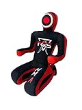 PGS Grappling Dummy for Wrestling Brazilian Jiu Jitus MMA Punching Bag Judo Karate Practice Martial Arts Training Boxing Self Defense Dummy – UNFILLED (Black Red, 5FT (59 Inches))