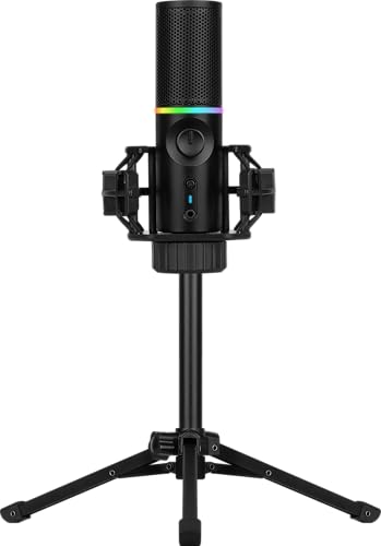 streamplify mic tripod rgb cardioid microphone with tripod for streaming recording podcasting
