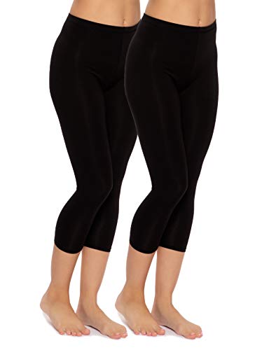 Felina | Cotton Modal Capri Leggings 2-Pack | Lightweight & Soft
