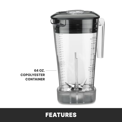 Waring Commercial MX1050XTX 3.5 HP Blender with Electronic Keypad Controls, Pulse Feature and a 64 oz. BPA Free Copolyester Container, 120V, 5-15 Phase Plug