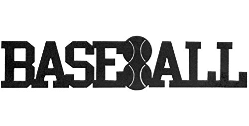 7055 inc baseball word metal wall sign, hammered black