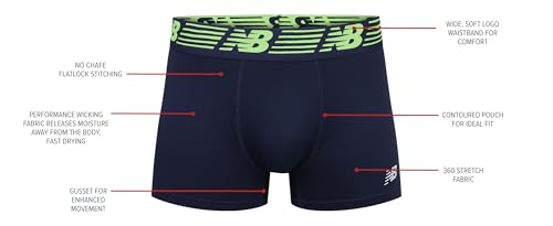 New Balance Mens Mens Premium 3 Inch Trunk No Fly Trunks (pack of 1)