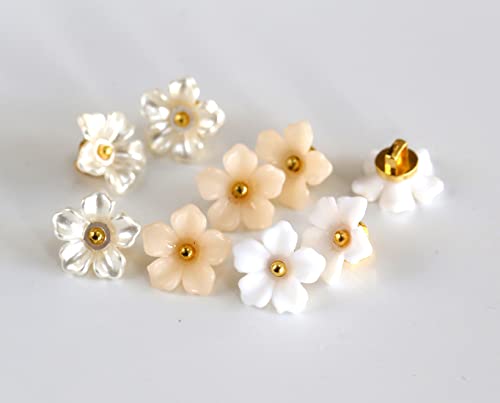 Ganssia Flower Buttons For Sewing Plastic Craft Button 13Mm(0.52 Inch) Black Pack Of 30Pcs #TOP3