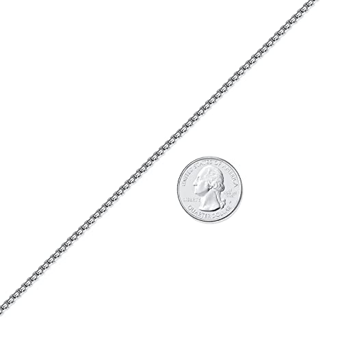 FOSIR Mens Chain Necklaces, Stainless Steel Rolo Chain Necklace for Men and Women, Silver Tone Box Chains for Men, Wide 2/3/4/5mm