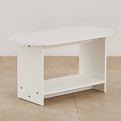 Image of Home Centre | Helios Reynan Coffee Table | Center Table for Living Room | Engineered Wood | White | 1 Year Warranty