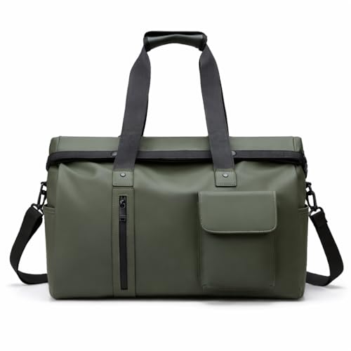 Image of CAVALO - Be Unique Men's Waterproof Oxford Duffle Bag | Large Capacity Travel, Gym & Business Hand Luggage with Wet /Dry Compartments, Laptop Sleeve & Shoulder Strap (Green)