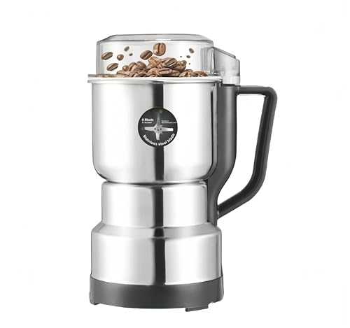 RAYPOW Molinillo de Café Eléctrico 350W, Molinillo de Granos con Cuchilla de Acero Inoxidable, Molino Multifuncional para Café, Especias, Semillas, Frutos Secos y Harinas