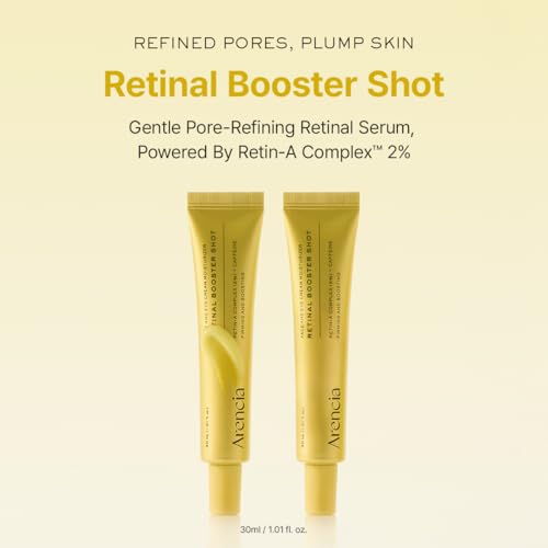 Image of Arencia Retinal Booster Shot, 2% Retinal & Caffeine Serum for Pore Tightening & Firming (Pack of 2)