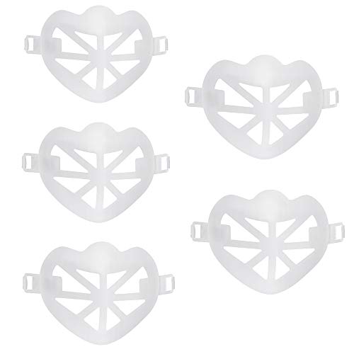 Preisvergleich Produktbild Interner Gesichtsstützrahmen, 5 Stück, transparent, 3D, bequem, wiederverwendbar und reinigungsfähig, waschbarer Rahmen, entworfen für Nase und Mund, kann sicher atmen und glatt atmen.