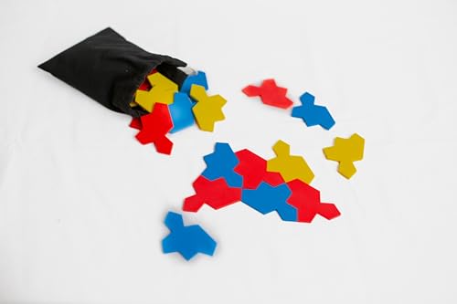 Aperiodic Monotiles | 24 Multicolored ABS Puzzle Tiles - Explore Endless Patterns While Having Fun!