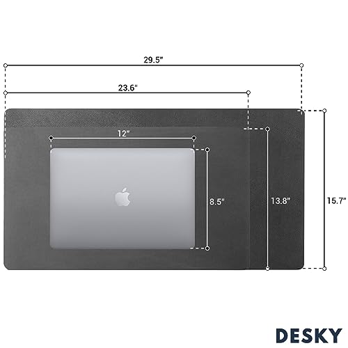 Desky Leather Desk Mat pad para escritorio negro 23.6 x 13.8 miniatura 4