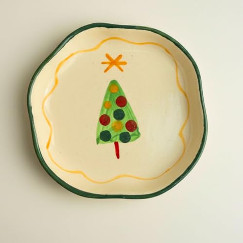 Image of WEAVING HOMES The Xmas Dessert Plate Size: 11 cm Microwave & Dishwahsher Safe (Set of 1)