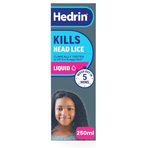 Hedrin Kills Headlice Liquid Gel Fast and Effective Lice and Nit Treatment Kills Head Lice and Eggs 8 Treatments Clinically Tested Suitable for Adults and Children 250ml