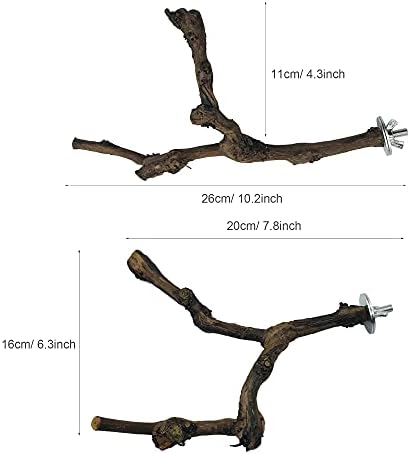 NA Allazone 4 PCS Bird Perch Natural Grape Stick Bird Standing Stick Swing Chewing Bird Toys Natural Grapevine Bird Cage Perch For Parrot Cages Toy for Cockatiels, Parakeets, Finches