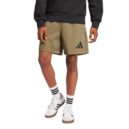 adidas Men's Future Icon 3-Bar Sportswear Shorts, Olive Strata, Medium/Tall