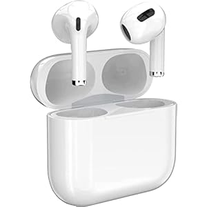 [Apple MFi gecertificeerd] AirPods draadloze oordopjes, draadloze headset met touch-control, ruisonderdrukking, geïntegreerde microfoon met oplaadcase-wit