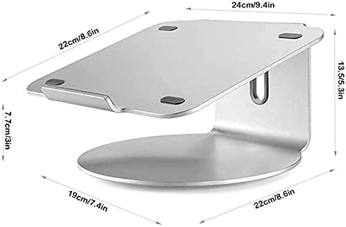 Miniatura 6 de Laptop Stand,360 Rotation Aluminum Alloy Material Durable Cooling Base Laptop Stands for 10 to 15.6 Inches Notebook Computer (Color  Silver)