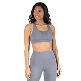 SMILODOX Damen Sport BH Advanced Limitless - Stretch fit ärmelloses Oberteil mit Rundhals, Größe:S, Color:Dunkelgrau