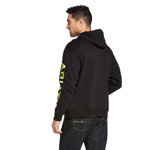 Ariat Men's Rebar Graphic Hoodies, Black/Lime, X-Large Tall2