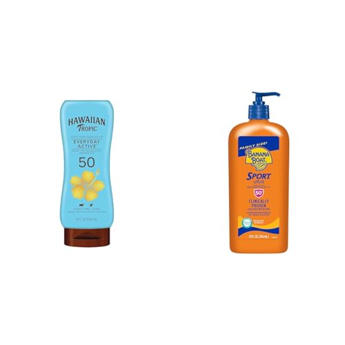 Hawaiian Tropic and Banana Boat Sunscreen Lotions SPF 50, 8oz and 12oz - image 1