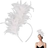 MehelloFeather Feather Headband for Women Feather Fascinator Headband Cocktail...