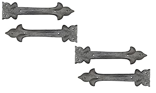 Image of Adonai Hardware Adonijah Antique Cast Iron Strap False or Faux or Dummy Hinge Front (10.40 inch X 4 Pack, Natural Iron) for Barn Doors, Gates, Cabinets, Wooden Box, Furniture, Chest, Trunks and Sheds